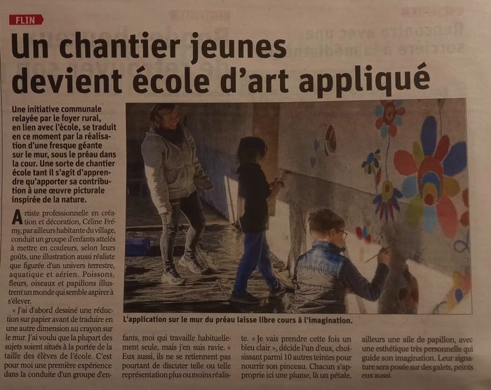 Article de presse : Un chantier jeunes devient école d'art appliqué