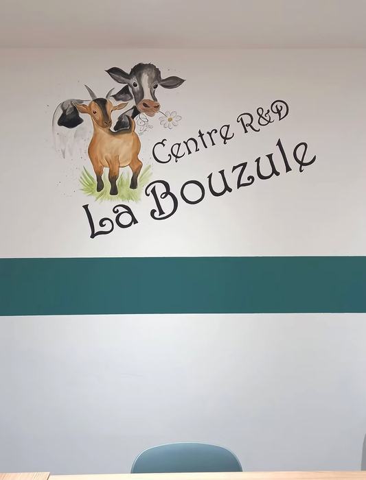 Fresque murale logo entreprise vache et chèvre