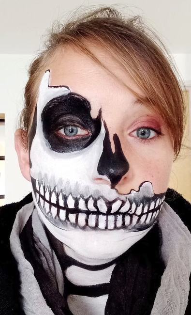 Maquillage enfant, motif squelette d'Halloween