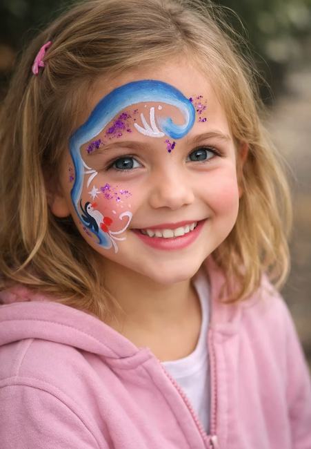 Maquillage enfant, motif vague hiver